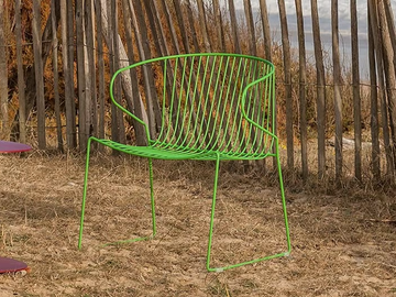 BOLONIA - Garden stackable steel easy chair with armrests by ISIMAR