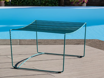 BOLONIA - Rectangular steel garden footstool by ISIMAR