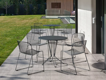 BOLONIA - Stackable sled base steel chair by ISIMAR