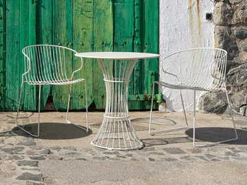BOLONIA - Stackable sled base steel chair with armrests by ISIMAR