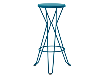 CAPRI - High galvanized steel barstool with footrest by ISIMAR