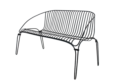 COLONIAL - Galvanized steel garden bench with back by ISIMAR