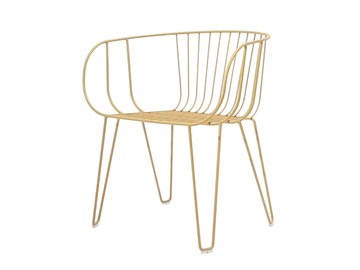 OLIVO - Galvanized steel garden chair with armrests by ISIMAR