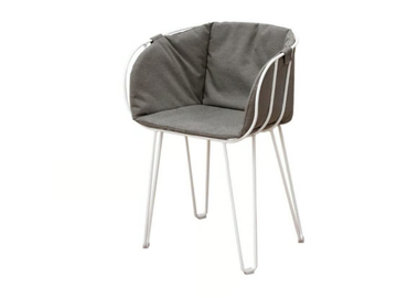 OLIVO - Stackable upholstered steel garden chair by ISIMAR