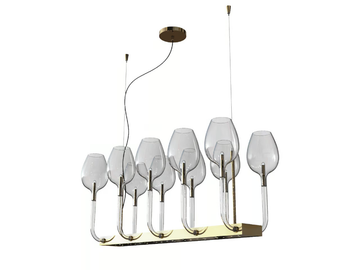 ROSÈ 3050/L10 - LED blown glass and metal chandelier by Italamp