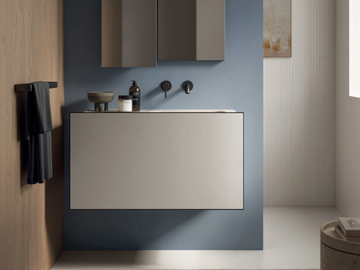 PIANOLOW.90 - Wall-mounted vanity unit with integrated washbasin by Italgraniti