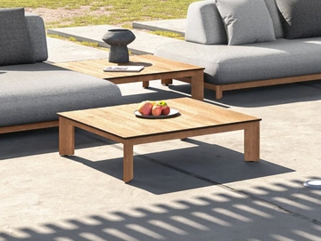 CALA 93333 - Square low teak garden side table by IVINI