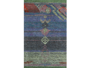LES-1081 Natural Charcoal/ChineseHibiscu - Patterned rectangular handmade rug by Jaipur Rugs