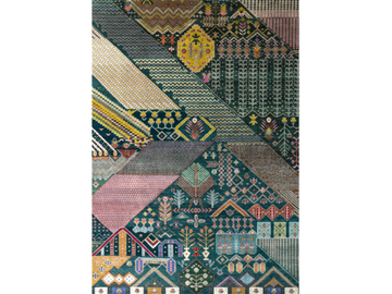 MEHENDI LES-951 Irish Jade/Leather Brown - Rectangular handmade wool rug by Jaipur Rugs