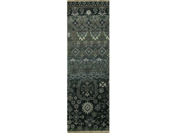RASHMI LES-221-A Graphite/Ombre Blue - Rectangular handmade rug by Jaipur Rugs