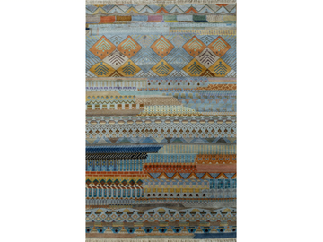 UPAWAN LUV-508 Aquatic/Red Orange - Rectangular handmade silk rug by Jaipur Rugs
