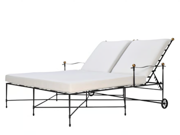 AMALFI - Double stainless steel sun lounger with armrests by JANUS et Cie