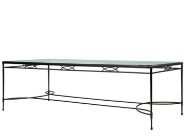 AMALFI GRANDE GLASS - Rectangular Glass and Stainless Steel dining table by JANUS et Cie