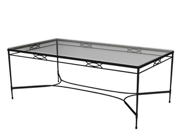 AMALFI GRANDE X - Rectangular Glass and Stainless Steel dining table by JANUS et Cie