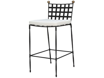 AMALFI - High stainless steel stool with back by JANUS et Cie