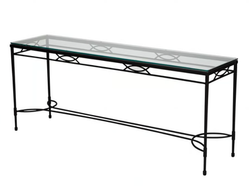 AMALFI - Rectangular Glass and Stainless Steel console table by JANUS et Cie