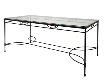 AMALFI - Rectangular Glass and Stainless Steel dining table by JANUS et Cie