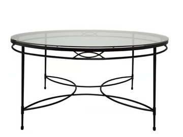 AMALFI - Round Glass and Stainless Steel dining table by JANUS et Cie