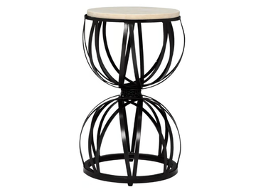 AMALFI - Round resin and stainless steel side table by JANUS et Cie