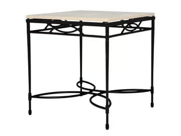 AMALFI - Square resin and stainless stel side table by JANUS et Cie