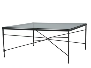 AMALFI STAR - Square Glass and Stainless Steel cocktail table by JANUS et Cie