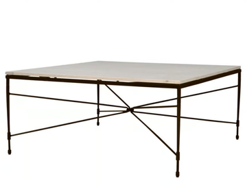 AMALFI STAR - Square resin and stainless steel cocktail table by JANUS et Cie