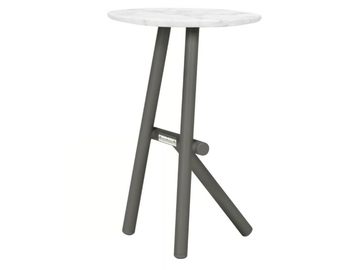 ANATRA - Round side table with marble or ceramic top by JANUS et Cie