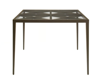 AZIMUTH CROSS - Square glass and aluminium dining table by JANUS et Cie