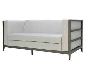 AZIMUTH LINEAR CLUB - 2 seater powder coated aluminium sofa by JANUS et Cie