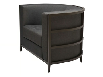 AZIMUTH LINEAR CLUB - Club powder coated aluminium armchair with armrests by JANUS et Cie