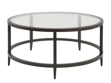 AZIMUTH LINEAR - Round glass and aluminium coffee table by JANUS et Cie