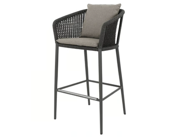 KNOT - Olefin rope barstool with armrests by JANUS et Cie
