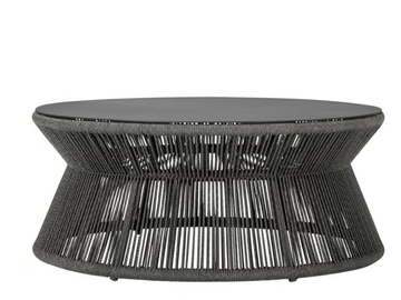 KNOT - Round olefin rope and aluminium coffee table by JANUS et Cie