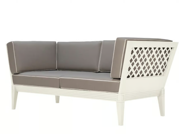 QUADRATL CLUB - 2 seater aluminium sofa by JANUS et Cie