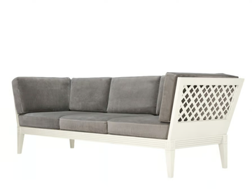 QUADRATL CLUB - 3 seater aluminium sofa by JANUS et Cie