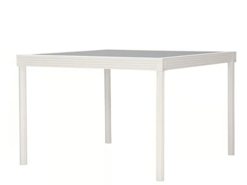 QUADRATL - Square glass and aluminium dining table by JANUS et Cie