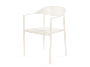 KUDOS - Stackable powder coated aluminium chair with armrests by Jardinico