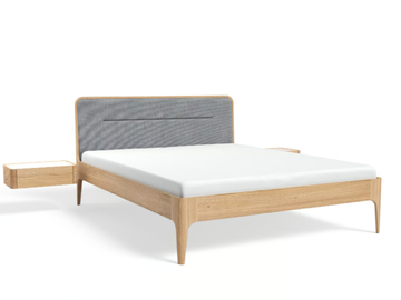 AIRA 160x200L - Wooden double bed with integrated nightstands by JAVORINA