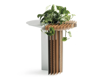 NOA - Round aluminium high side table with flowerpot by JCP UNIVERSE