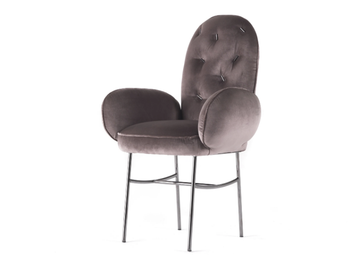 TTEMIC - Upholstered velvet chair with armrests by JCP UNIVERSE