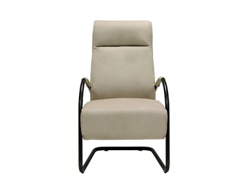 HOWARD - Cantilever leather armchair with armrests by Jess