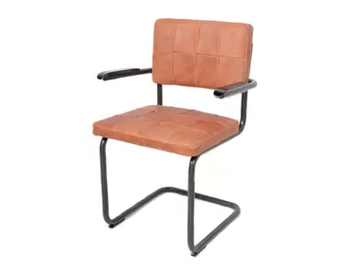 NELSON - Cantilever leather chair with armrests by Jess