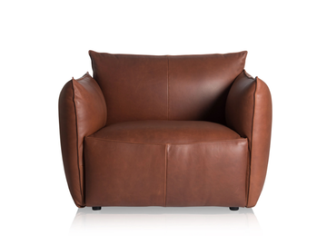 VASA LOVESEAT - Leather armchair with armrests by Jess