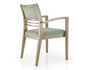 CASSIS - Open back leather chair with armrests by JMS