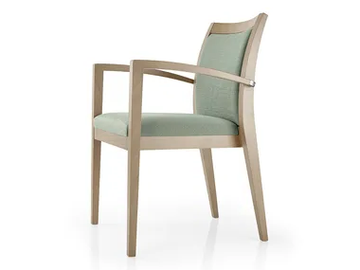 CASSIS - Stackable leather chair with armrests by JMS