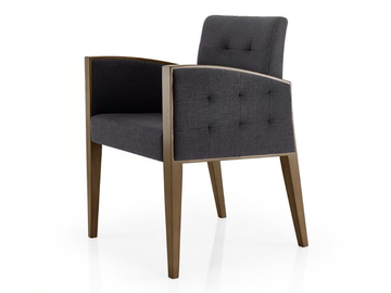 CASSIS - Tufted fabric chair with armrests by JMS