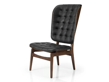 CHLOE M935 HG WUU CR - Tufted leather easy chair high-back by JMS