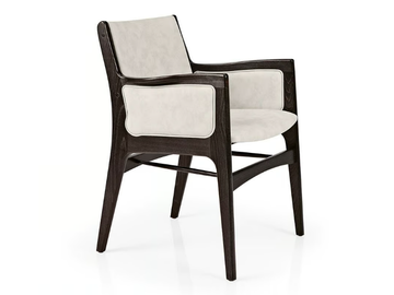 GEMMA M1086C - Upholstered leather chair with armrests by JMS