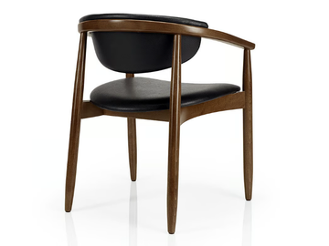 JOANNA - Leather restaurant chair with armrests by JMS