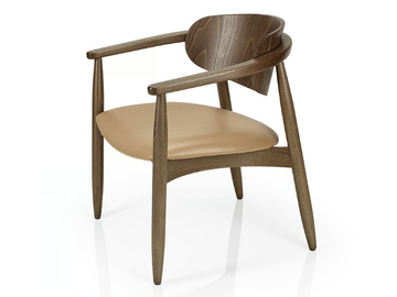 JOANNA - Wooden restaurant chair with armrests by JMS